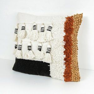 Boho Fringe Throw Pillow Factory Sealed Bohemian Tapestry Style By SUMMER & ROSE